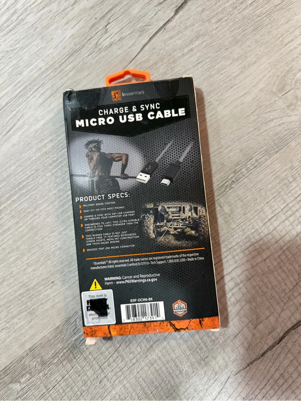 Essentials Micro USB Charge & Sync Cable - Black